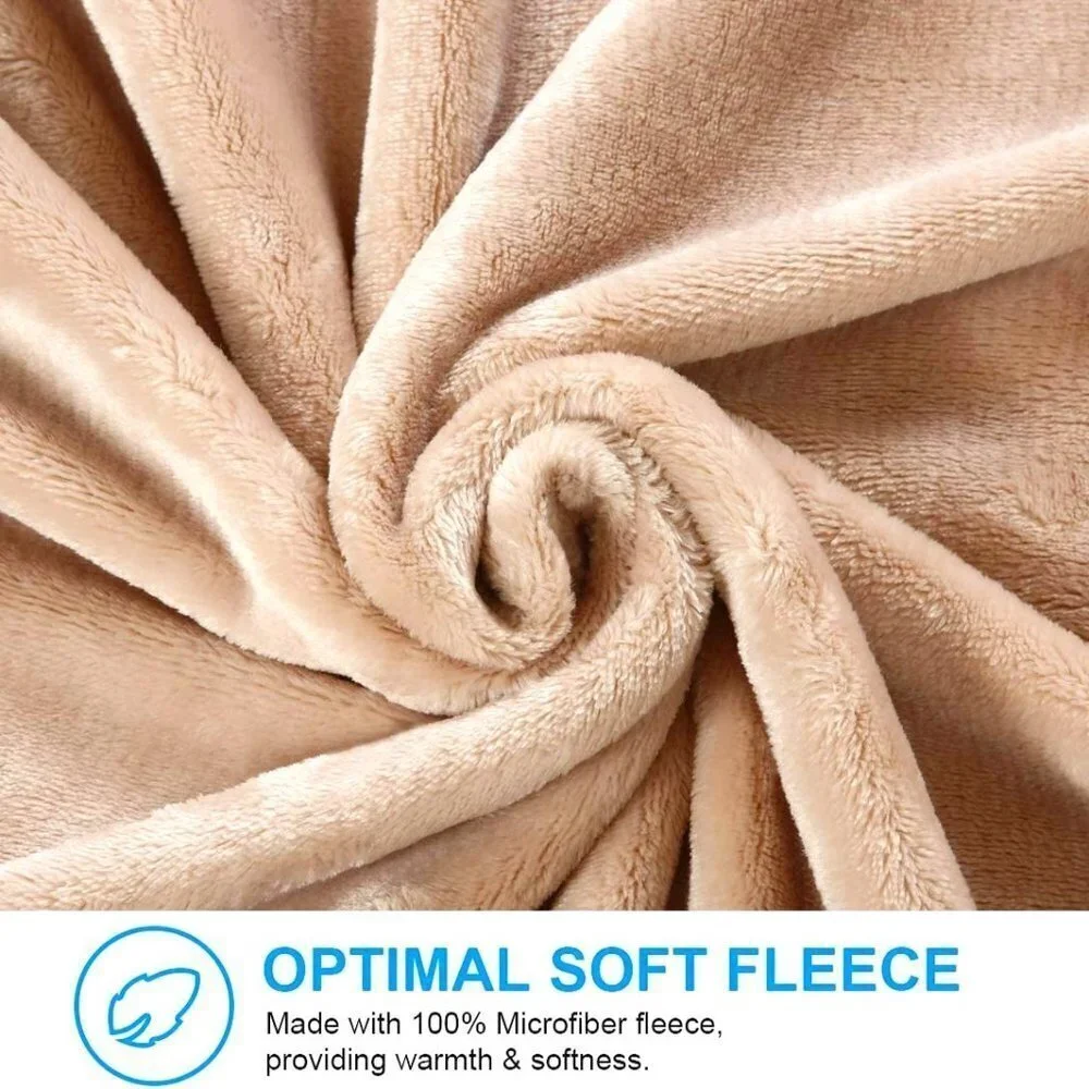PLUSH TWIN SIZE SOFT BREATHABLE FLEECE BLANKET SIZE 66